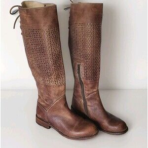 Bed Stu Tall Riding Boots Womens sz 7 Brown Cambridge  Distressed Leather Rustic